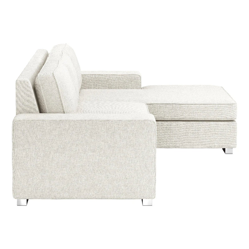 Deep Durable Performance Fabric Brickell Sectional White