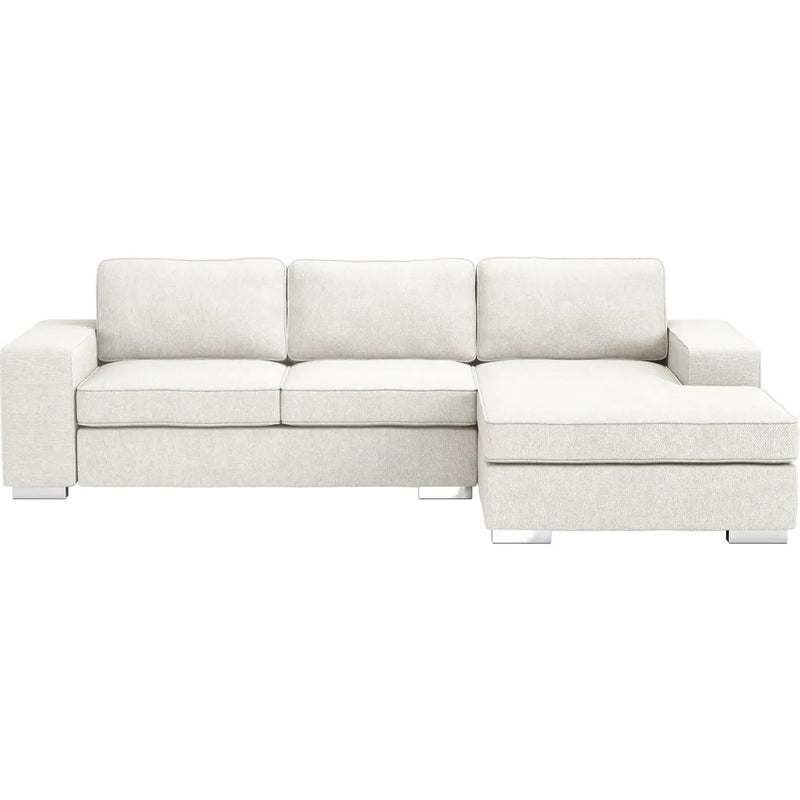 Deep Durable Performance Fabric Brickell Sectional White