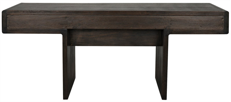 Degas Desk, Ebony Walnut Wood Desk With Drawers-Home Office Desks-Noir-LOOMLAN