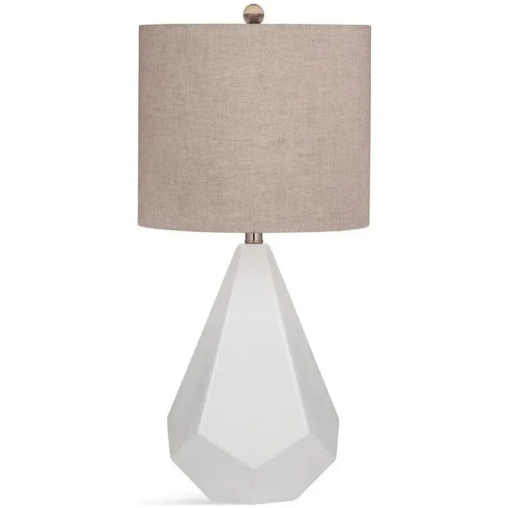 Delaney Ceramic White Table Lamp - LOOMLAN - Bassett Mirror - Table Lamps