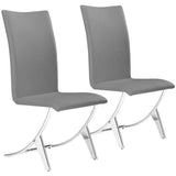 Delfin Dining Chair (Set of 2) Gray Dining Chairs LOOMLAN By Zuo Modern