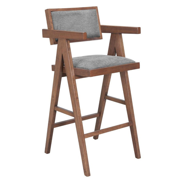 Delhi Grey Fabric Barstool 2PC
