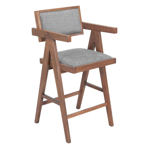 Delhi Grey Fabric Counter Stool 2PC