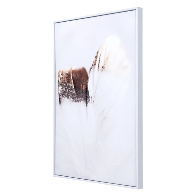 Delicate Feather Canvas Multicolor Artwork LOOMLAN By Zuo Modern
