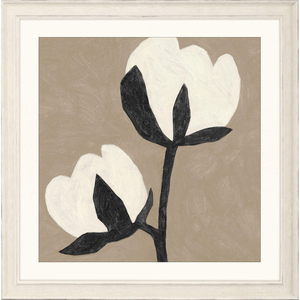 Delicate Sketch Wood White Framed Wall Art