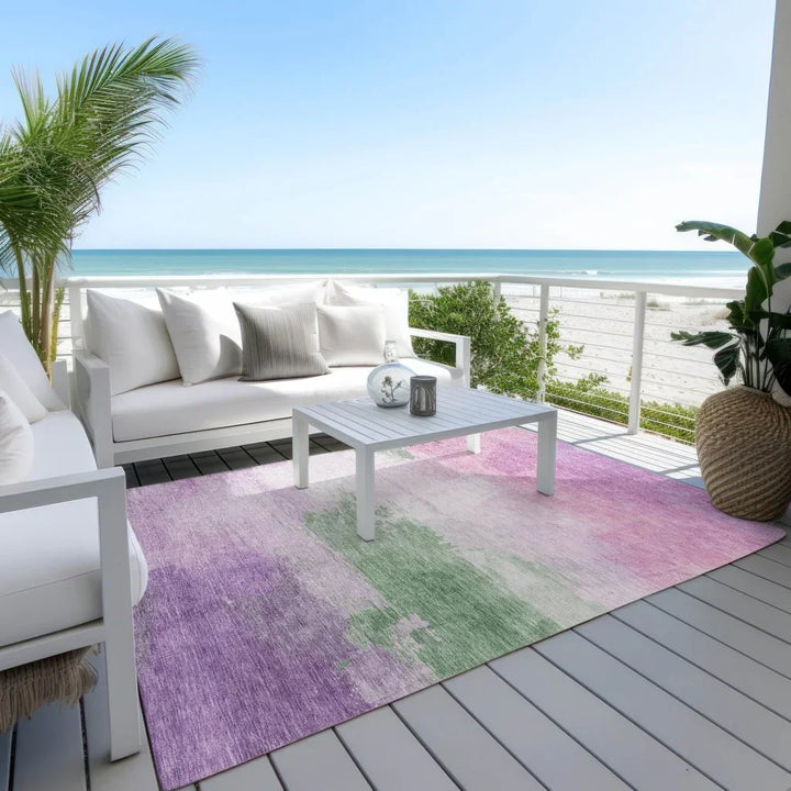 Delisah Purple Washable Indoor - Outdoor Rug - LOOMLAN - LOOMLAN Rugs - Outdoor Rugs