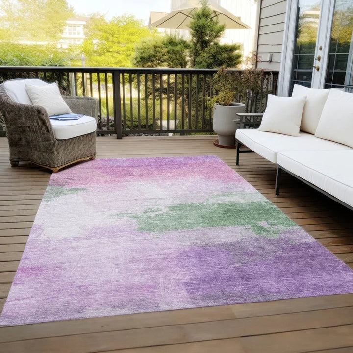 Delisah Purple Washable Indoor - Outdoor Rug - LOOMLAN - LOOMLAN Rugs - Outdoor Rugs