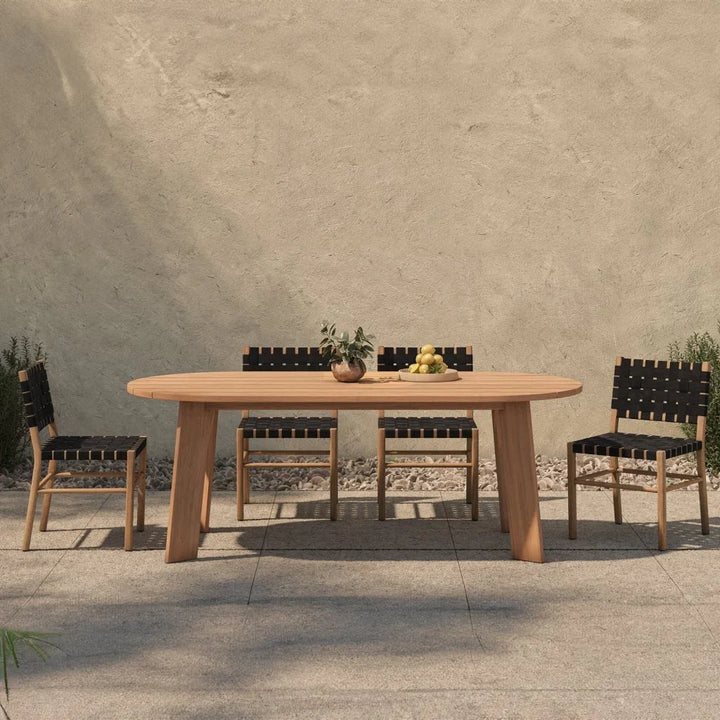 Delta Oval Teak Outdoor Dining Table - LOOMLAN