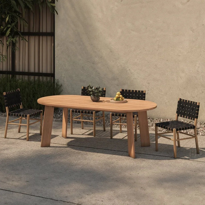 Teak Outdoor Dining Table for 8 | LOOMLAN
