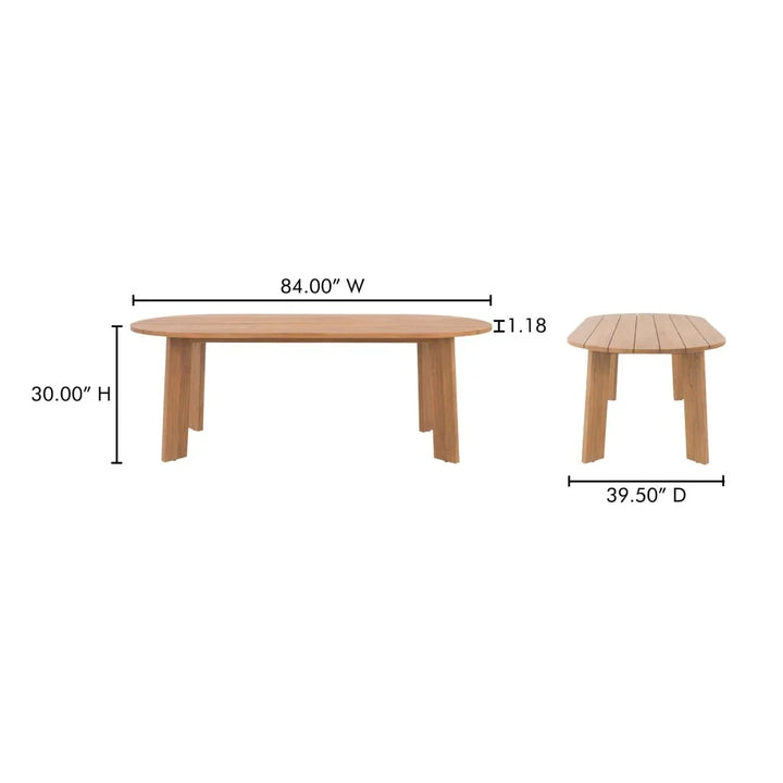 Teak Outdoor Dining Table for 8 | LOOMLAN