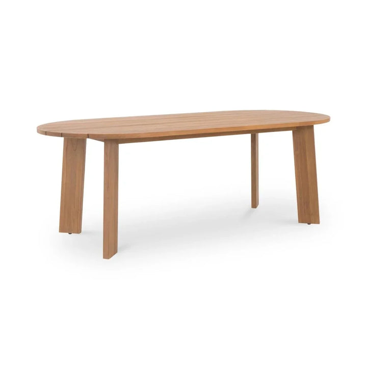 Delta Oval Teak Outdoor Dining Table - LOOMLAN