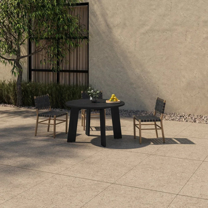 Delta Teak Round Outdoor Dining Table - LOOMLAN