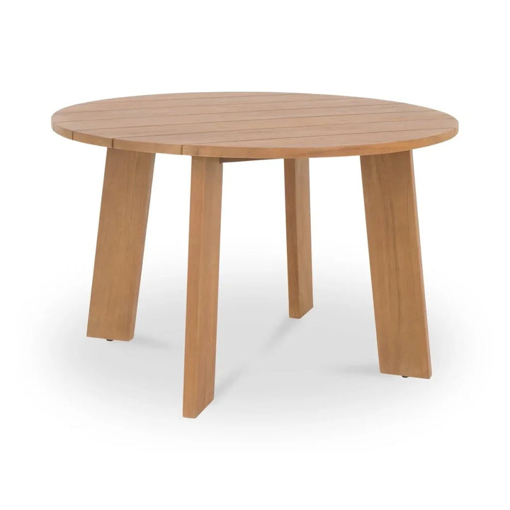 Delta Teak Round Outdoor Dining Table - LOOMLAN