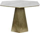 Demetria Steel and Marble Geometric Dining Table-Dining Tables-Noir-LOOMLAN