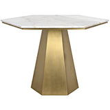 Demetria Steel and Marble Geometric Dining Table-Dining Tables-Noir-LOOMLAN