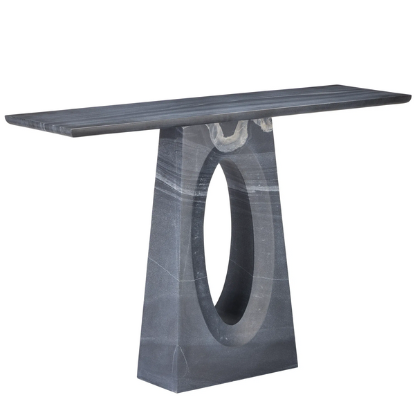 Demi Black Console Table-Console Tables-Currey & Co-LOOMLAN