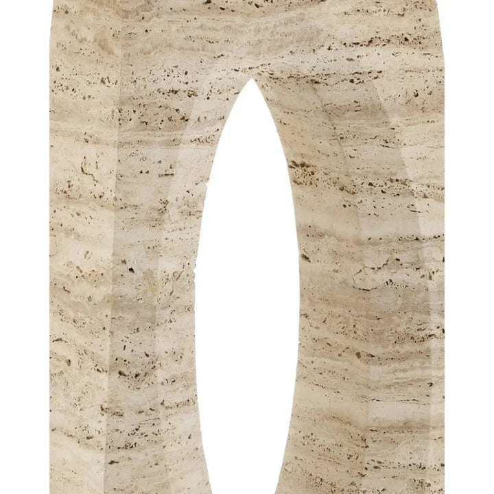 Demi Travertine Beige Sofa Table - LOOMLAN - Currey & Co - Console Tables