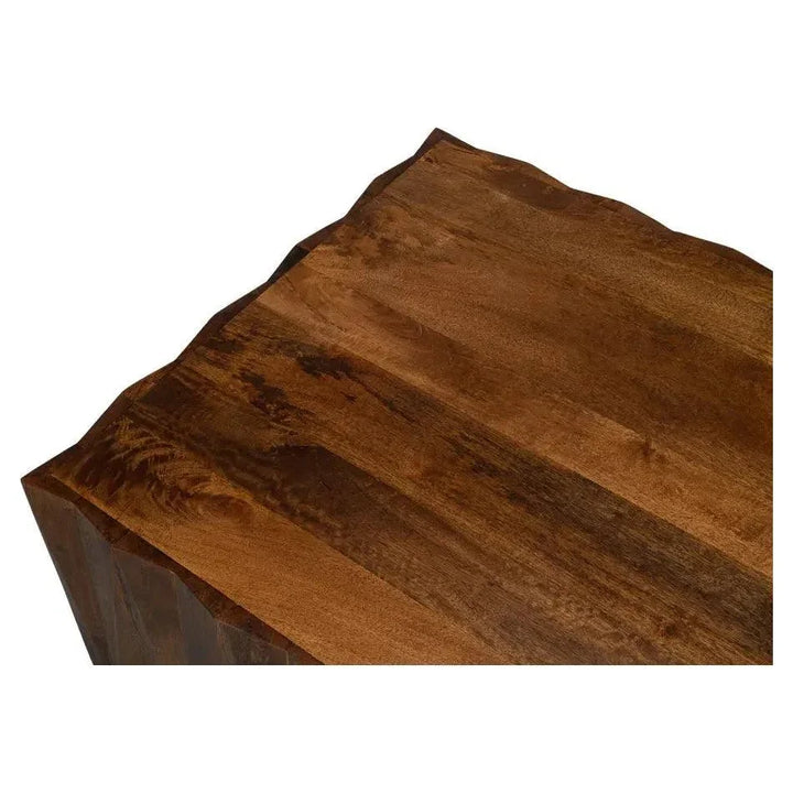 Denali Rectangle Cocktail Coffee Table Block Solid Wood - LOOMLAN