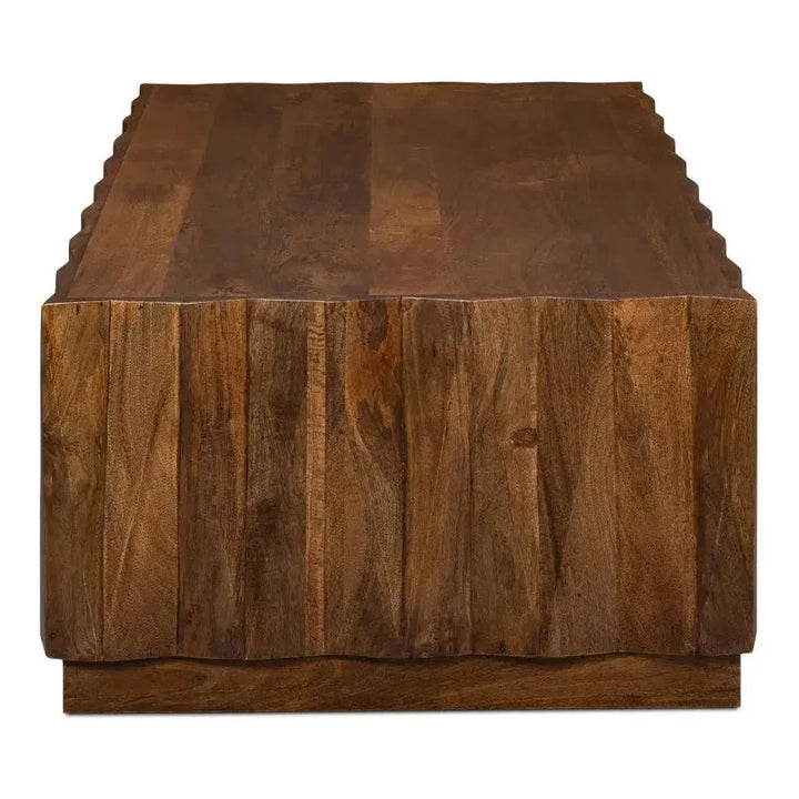 Denali Rectangle Cocktail Coffee Table Block Solid Wood - LOOMLAN