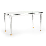 Denver Acrylic Made Based Desk-Home Office Desks-Chelsea House-Gold-LOOMLAN