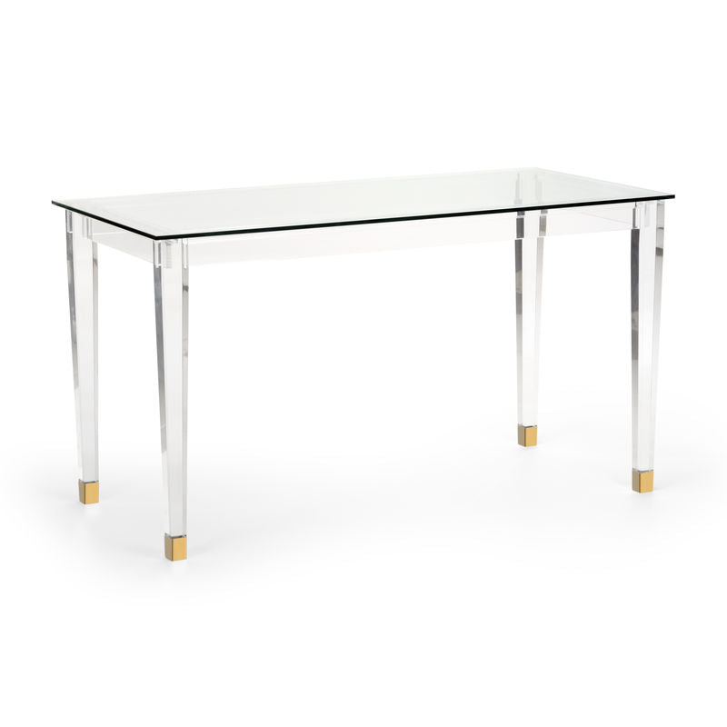 Denver Acrylic Made Based Desk-Home Office Desks-Chelsea House-Gold-LOOMLAN