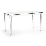 Denver Acrylic Made Based Desk-Home Office Desks-Chelsea House-Silver-LOOMLAN