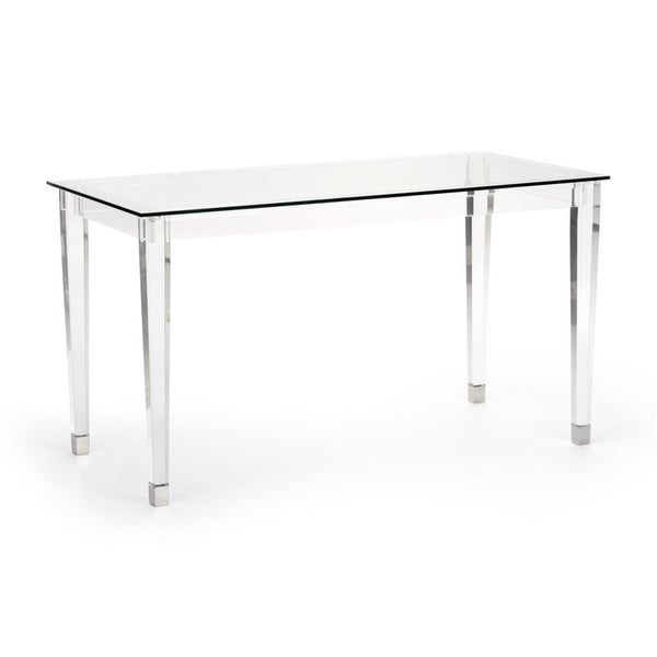 Denver Acrylic Made Based Desk-Home Office Desks-Chelsea House-Silver-LOOMLAN