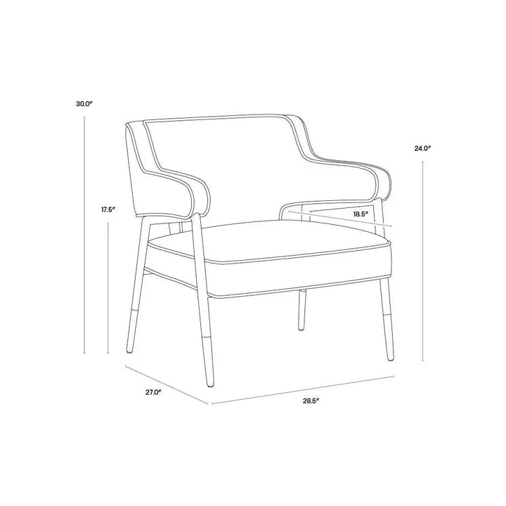 Derome Leather Unique Lounge Chair - LOOMLAN - SUNPAN - Accent Chairs