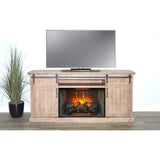 Desert Rock TV Console Fireplace Option Light Brown