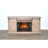 Desert Rock TV Console Fireplace Option Light Brown