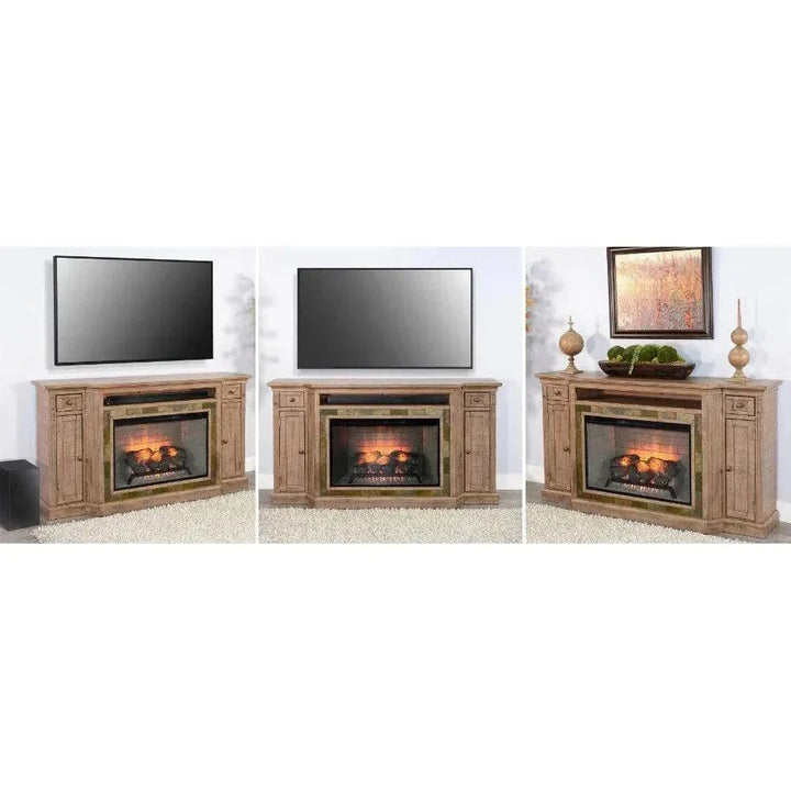 Desert Rock TV Console Only Light Brown - LOOMLAN - Sunny D - TV Stands & Media Centers