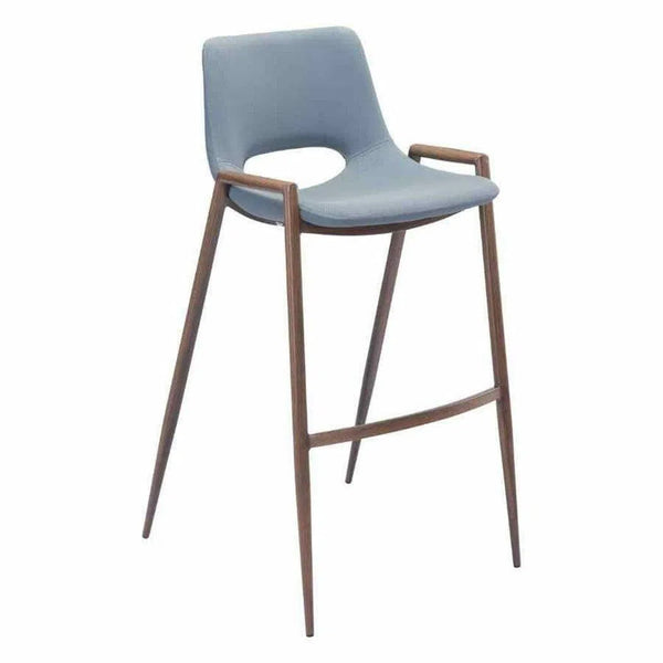 Desi Bar Chair (Set of 2) Gray Bar Stools LOOMLAN By Zuo Modern
