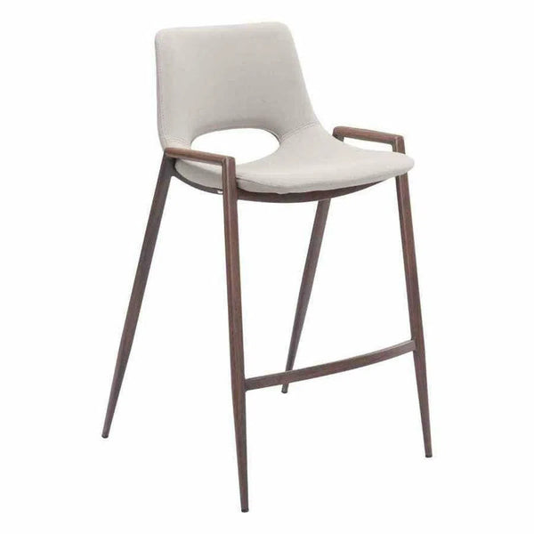 Desi Counter Chair (Set of 2) Beige Counter Stools LOOMLAN By Zuo Modern