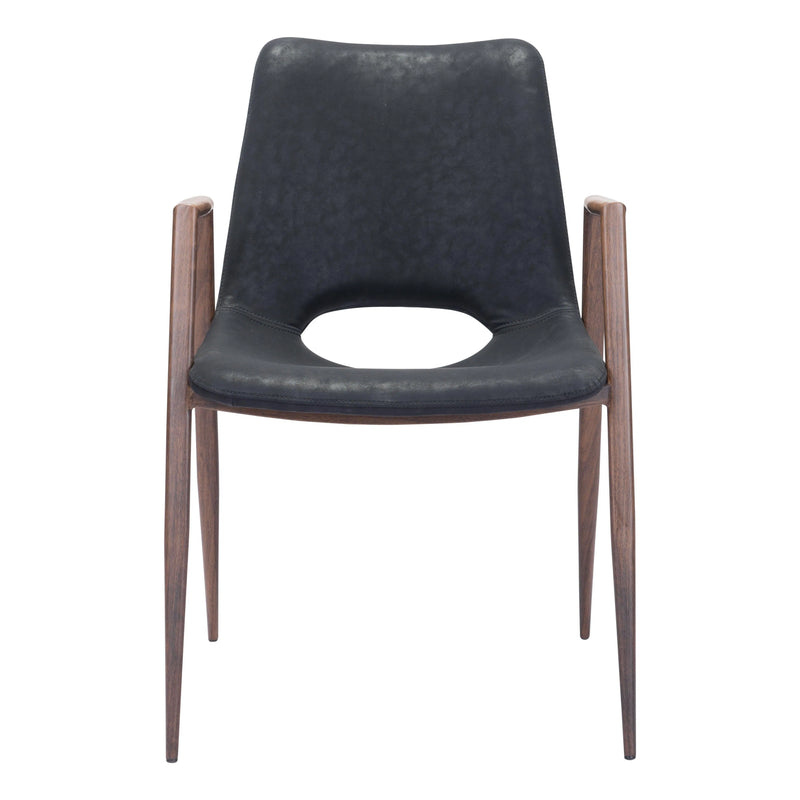 Desi Dining Chair (Set of 2) Black Dining Chairs LOOMLAN By Zuo Modern