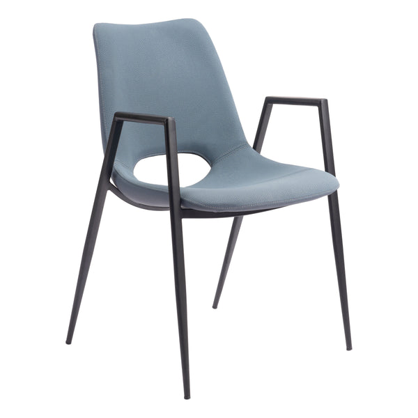 Desi Dining Chair (Set of 2) Blue-Dining Chairs-Zuo Modern-LOOMLAN