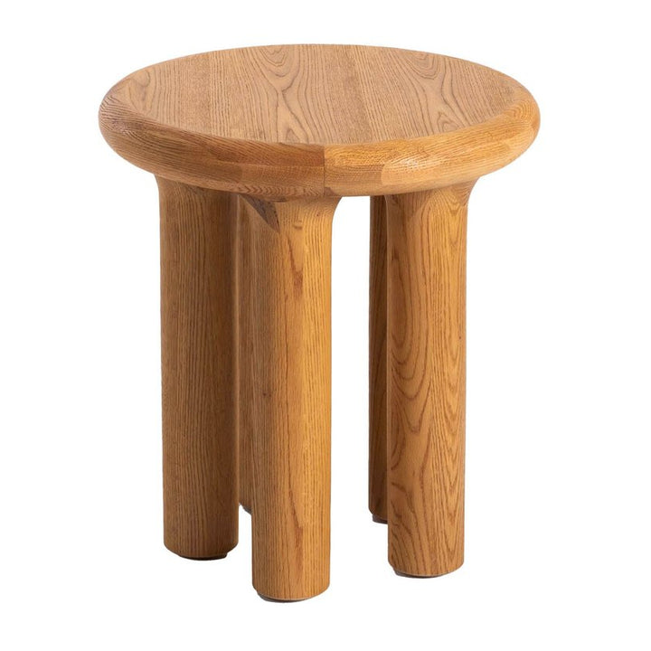 Solid Oak Round Side Table 19.7