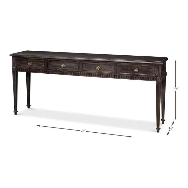 DetailsWood Dark Brown Sofa Table - LOOMLAN - Sarreid - Console Tables