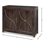 Sarreid-DetailsWood Dark Brown 2 Door Credenza-Sideboards-LOOMLAN