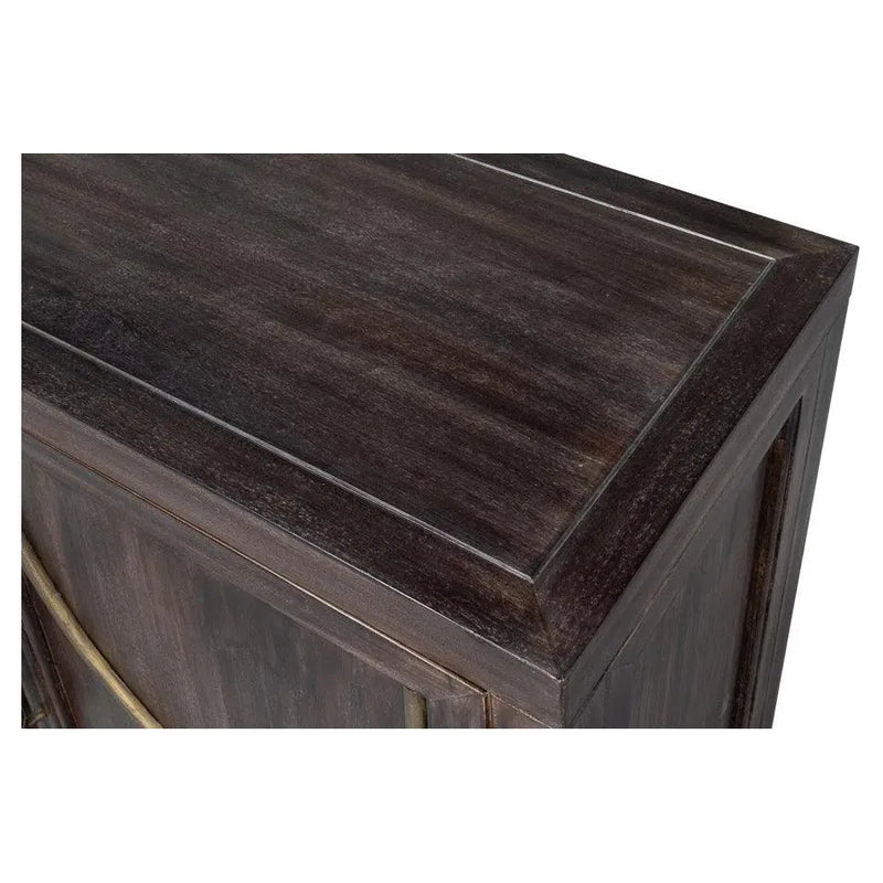 Sarreid-DetailsWood Dark Brown 2 Door Credenza-Sideboards-LOOMLAN