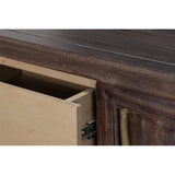 Sarreid-DetailsWood Dark Brown 2 Door Credenza-Sideboards-LOOMLAN