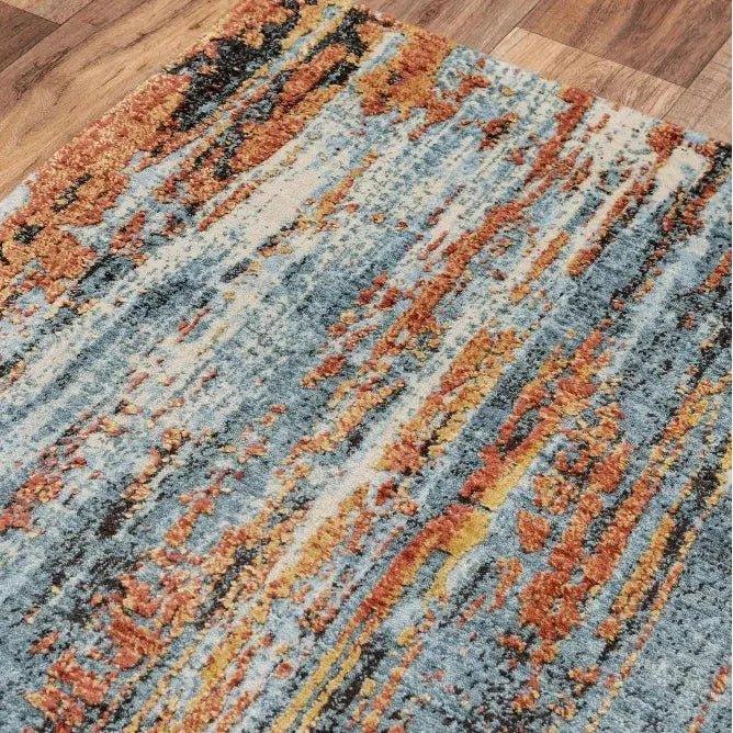 Deys Abstract Blue Large Area Rugs For Living Room - LOOMLAN - LOOMLAN - Area Rugs