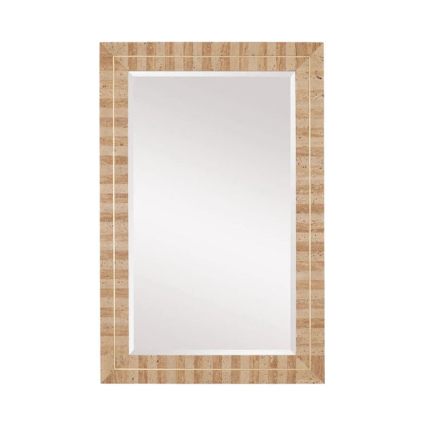 Dezi Brass Accents Rectangular Wall Mirror-Wall Mirrors-Currey & Co-LOOMLAN