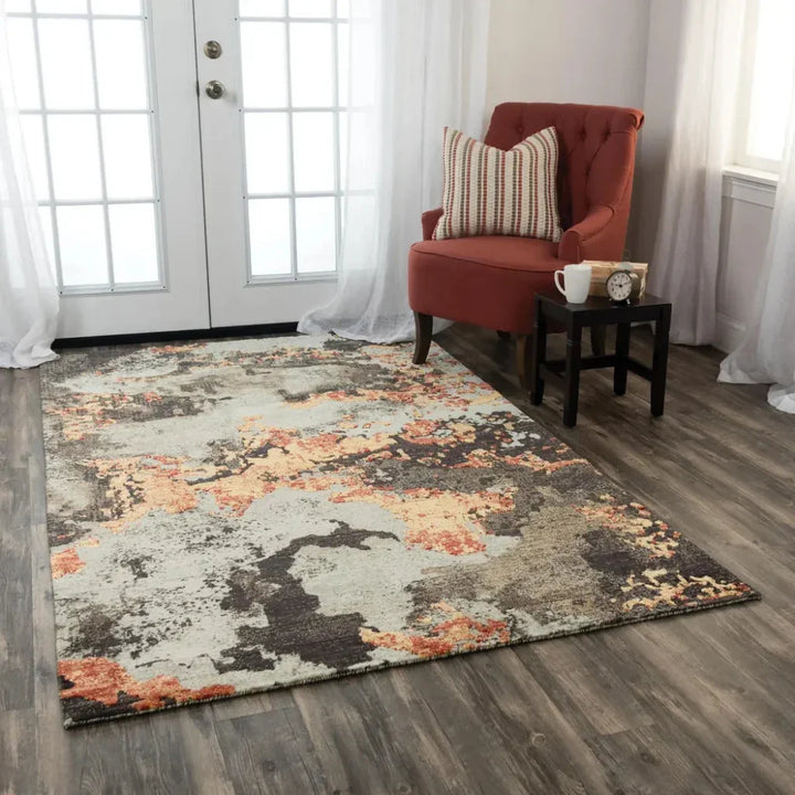 Dhum Abstract Brown Large Area Rugs For Living Room - LOOMLAN - LOOMLAN - Area Rugs