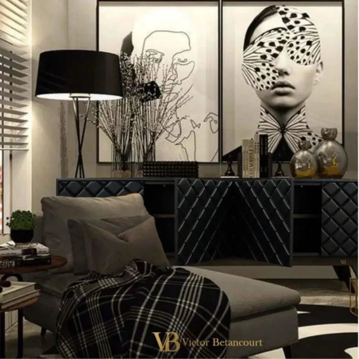 Diamond Black High Gloss Buffet for Dining Room - LOOMLAN - Victor Betancourt - Sideboards