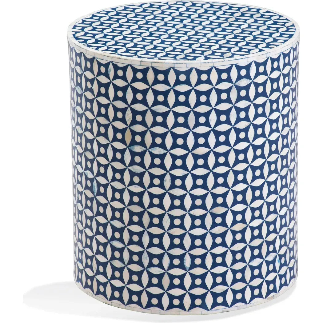 Diamond Bone Round Accent Table