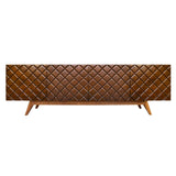 Diamond Brown High Gloss Walnut Wood Buffet Table for Dining Room-Sideboards-Victor Betancourt-LOOMLAN