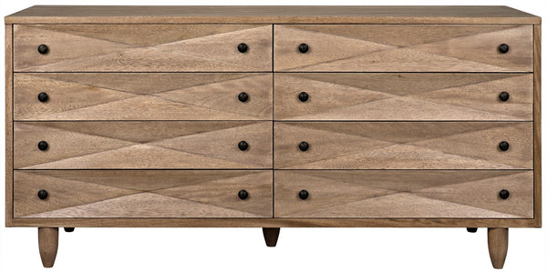 Diamond Double Wood Washed Walnut Chest-Chests-Noir-LOOMLAN