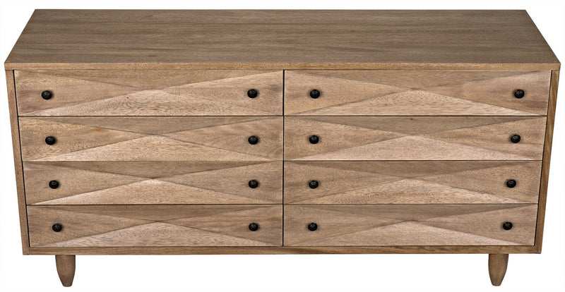 Diamond Double Wood Washed Walnut Chest-Chests-Noir-LOOMLAN