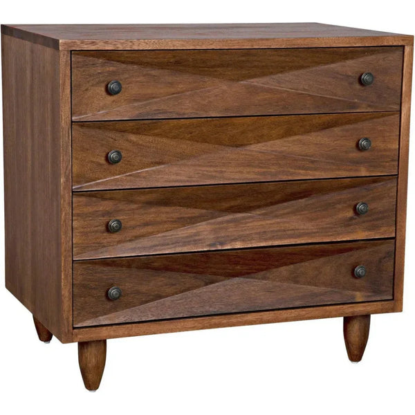 Diamond Four Drawers Walnut Chest