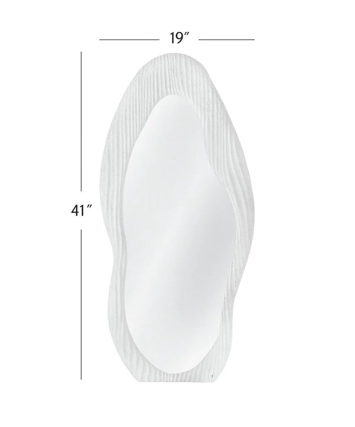 Dianne Distressed White Finish Wall Mirror - LOOMLAN - Bassett Mirror - Wall Mirrors